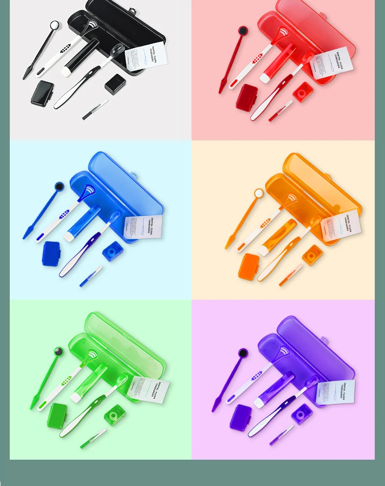 8-teiliges orthodontisches Zahnpflege-Bürstenset zur Zahnreinigung mit Interdentalbürste, Zahnseide, Ortho-Wachs und Reise-Kit – Detail 10