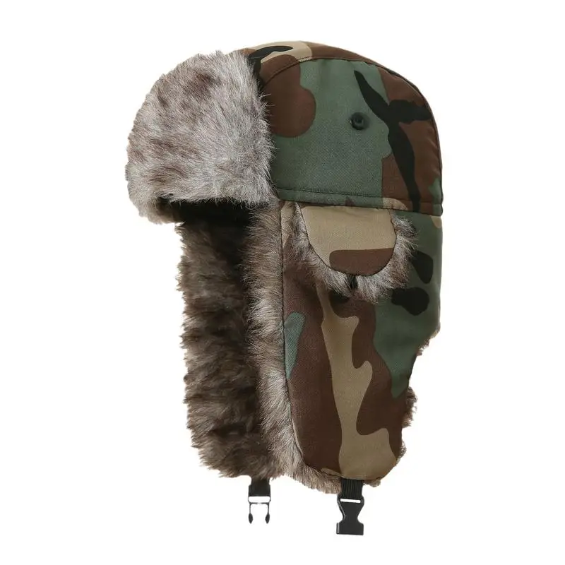 Trapper Hunting Hat Women Winter Caps Camo Trapper Hats For Ski Elastic Pilot Warm Hat Breathable Ear Protection Winter Hat