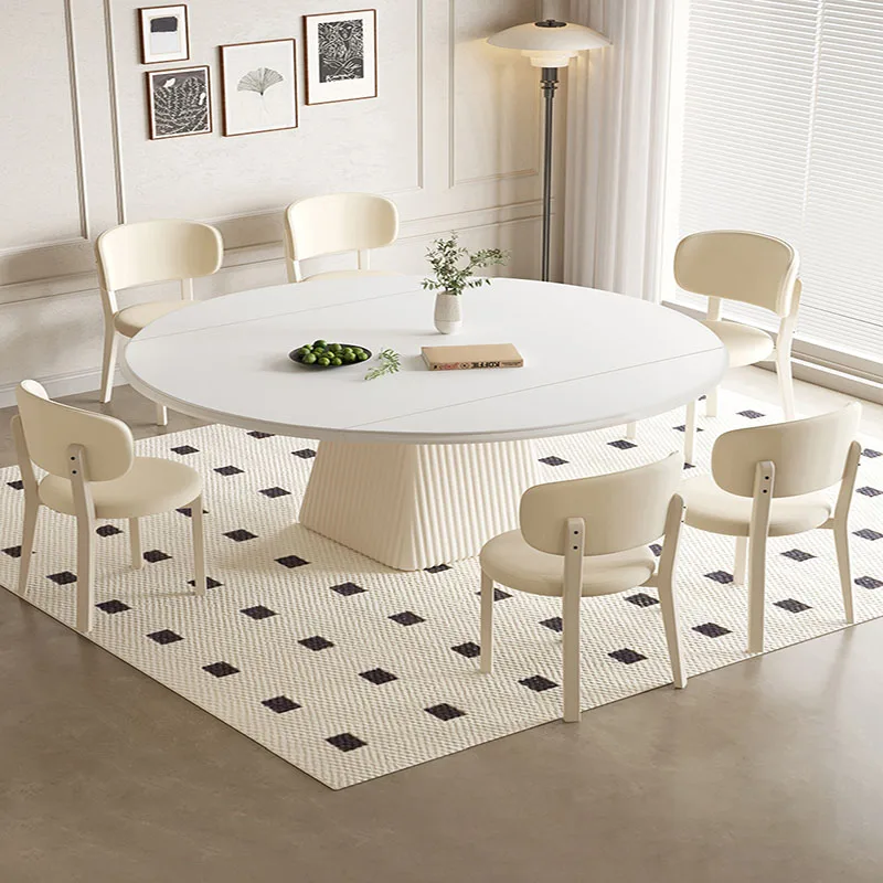 Design 8 People Dining Table Modern Italy Rectangle Turntable Dining Table Chaire Luxury Muebles Para El Hogar Home Furniture