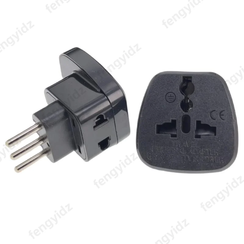 Universal UK/US/EU/AU to Italy Italian 3pin Travel Plug One split two Converter Adapter Type L Plug Adaptor Convert