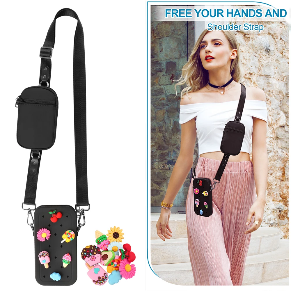 

Adjustable Mobile Phone Strap With Zippered Wallet Anti-lost Crossbody Cell Phone Lanyard Card Gasket For Women Bag Accessories