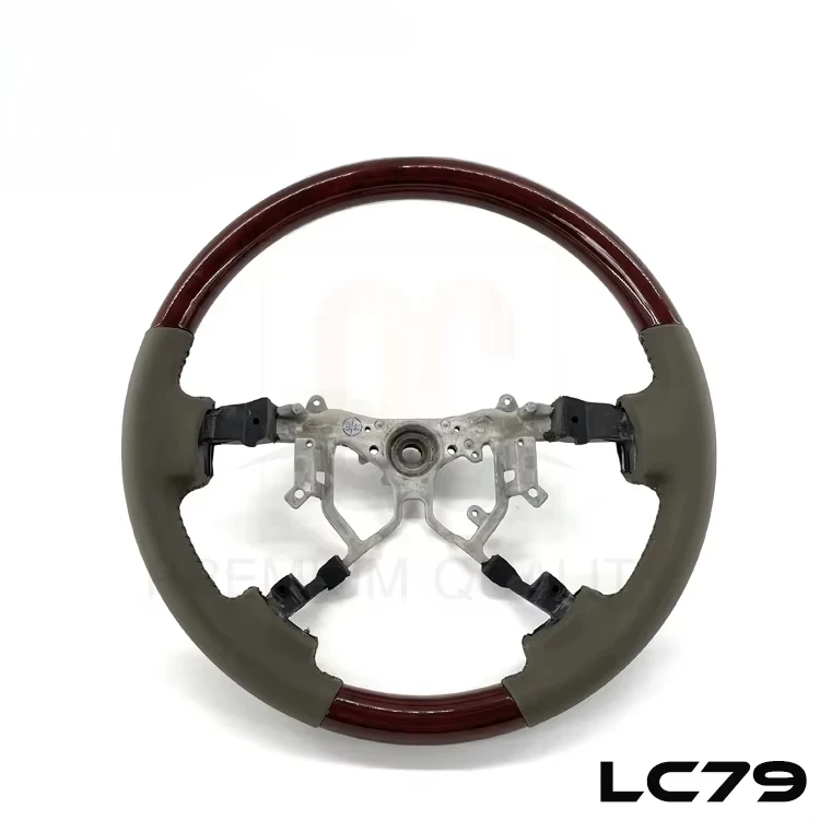 

China big stock original style wood and leather steering wheel for LC79 Land Cruiser Pick-up