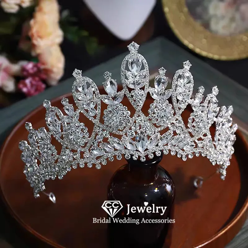 

CC Luxury Crown Wedding Accessories Bridal Headbands Engagement Hair Ornaments Crystal Tiaras 100% Handmade Coronets Gifts AN463