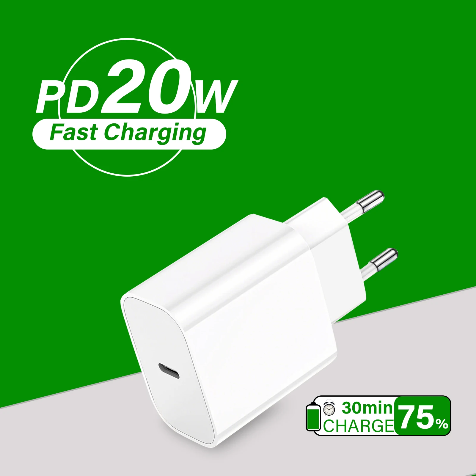 

For Samsung Xiaomi OnePlus oppo Honor google USB C wall charger EU PD20W for iPhone 16 15 iPad fast charger type c cable Plug Us