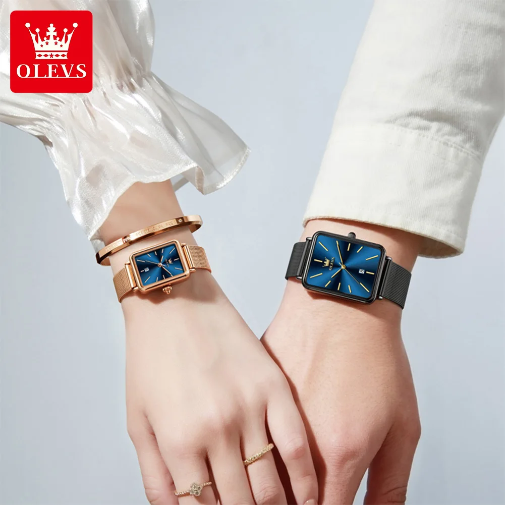 OLEVS 3692 Orologio da coppia al quarzo per uomo donna Orologio automatico con data classica Orologio da amante da uomo e da donna
