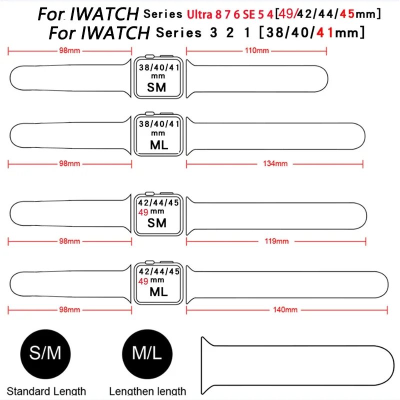 สายซิลิโคนสำหรับสายคาด Apple Watch 44มม. 40มม. 45มม. 41มม. 42มม. 46มม. 38มม. สร้อยข้อมือ iWatch Series 10 9 7 SE 3 4 5 6 8 ULTRA 2 49มม.