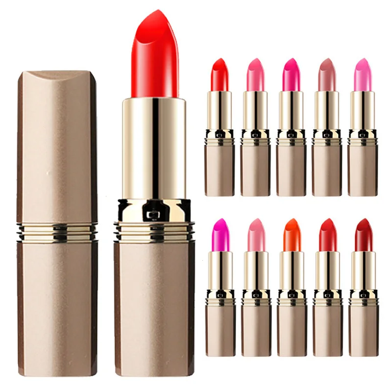 Roze Lippenstift Waterdichte Langdurige Rode Lipsticks Bestand Rose Lip Stick Fluwelen Lipstic Cosmetische Meisje Vrouwen Make-up