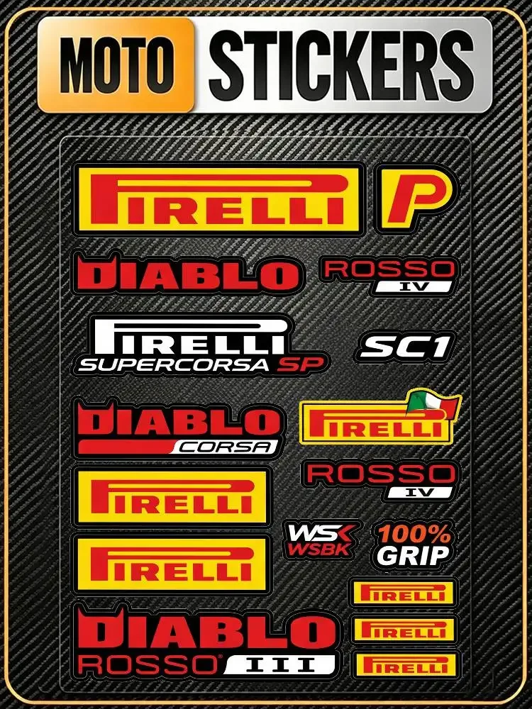 Adesivo decorativo universal para proteção contra arranhões, à prova d'água, para pirelli, para carro, motocicleta, capacete, refrigerador, copo de água