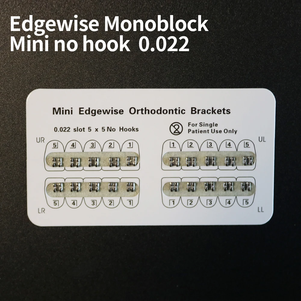 10Packs Orthodontische Edgewise Mono No Haak Standaard Mini Beugel Witte Pad