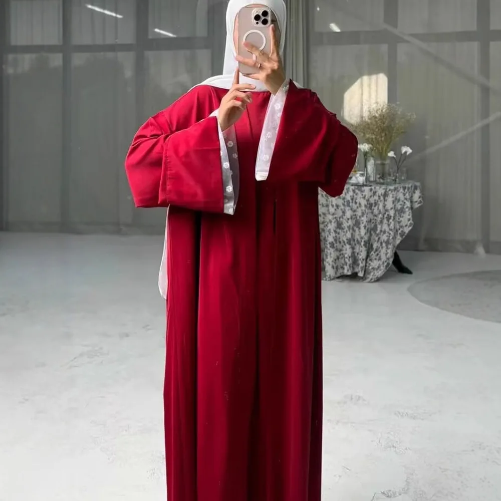 

Elegant Muslim Set for Women Dubai Abaya Kimono Kebaya Jalabiya Party Dress Matching Suit Robe Kaftan Femme Musulmane Ensembles
