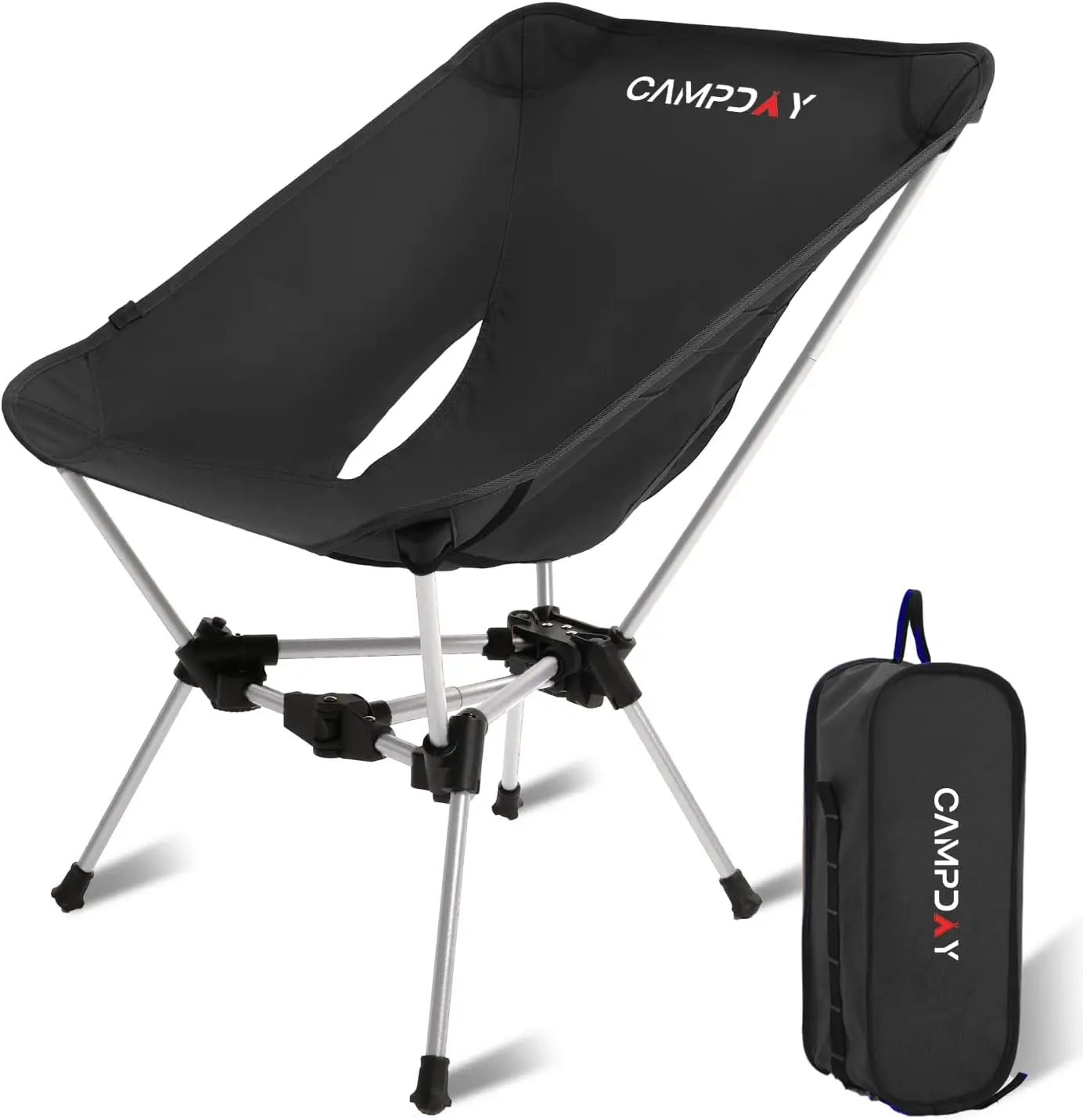 

Ultralight Portable Camping Chair, Folding Outdoor Chair for Hiking, Beach, Picnic - Black, 1PC, Supports 330lbs