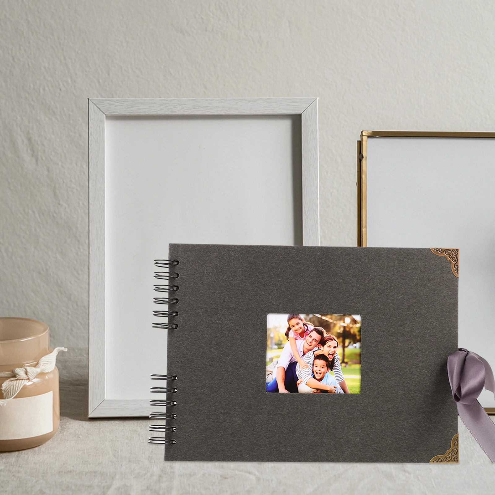 

Creative Open Window Photo Album Vintage Style Wedding Graduation Photos Storage Book Portable Decorative Photo Holder