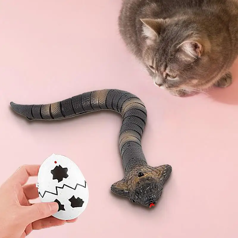 Smart Snake Cat Toy Electric Snake Toy For Cats Double Function Intelligent Sensor Fake Snake RC Toy Realistic Cobra Model