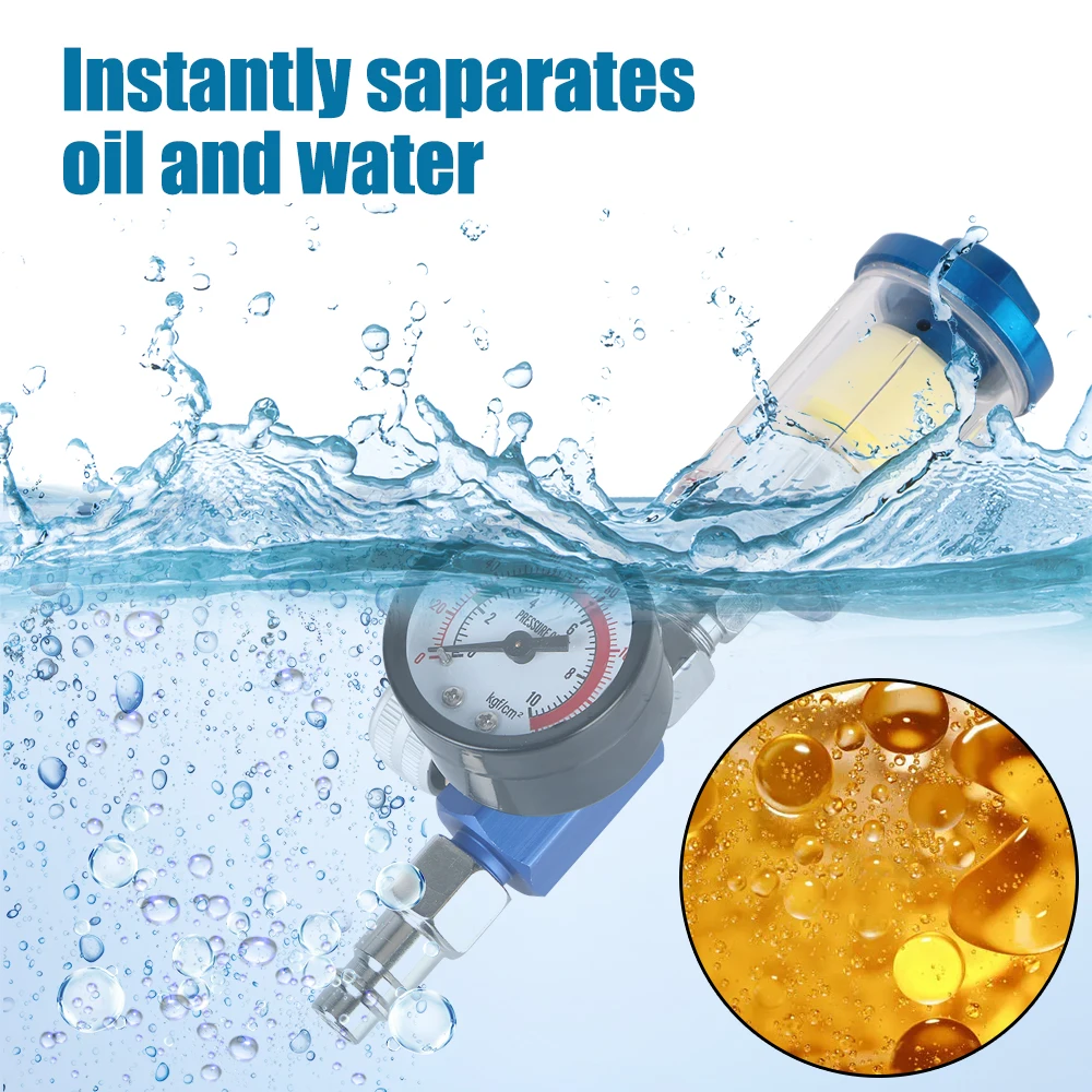 EU Adapter 1/4 "Draad Spuitpistool Luchtregelaar Gauge Pneumatisch Gereedschap Voor Airbrush Olie-Waterafscheider Filter