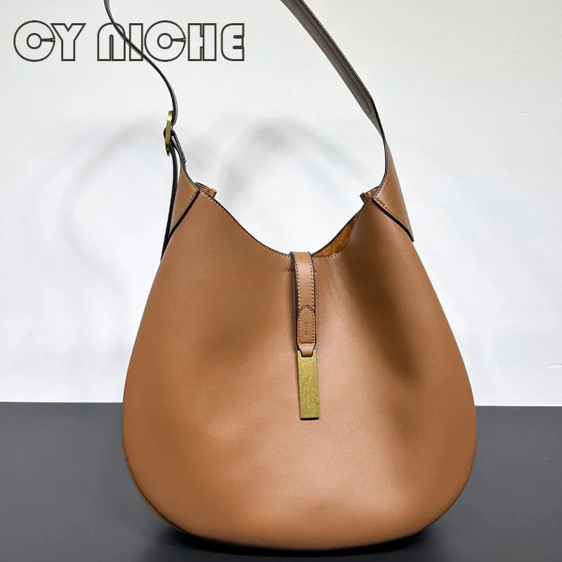 CY NICHE Fashion Vintage Women\'s Genuine Leather Bag Retro Cow Large Capacity Crossbody Bag Soft Lightweight Frosted suede Bag