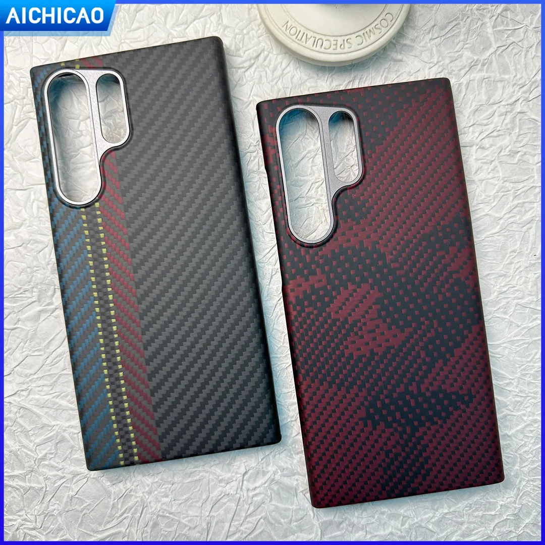 ACC-Carbon Real Carbon Fiber Case for Samsung Galaxy S23 Ultra, Aramid Fiber, Anti-fall busines Phone Case