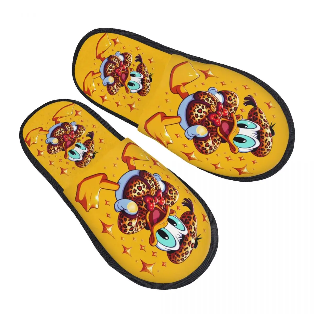 

Домашние тапочки с рисунком Дональда Дака на заказ, женские уютные тапочки без шнуровки из пены с эффектом памяти, тапочки для спальни