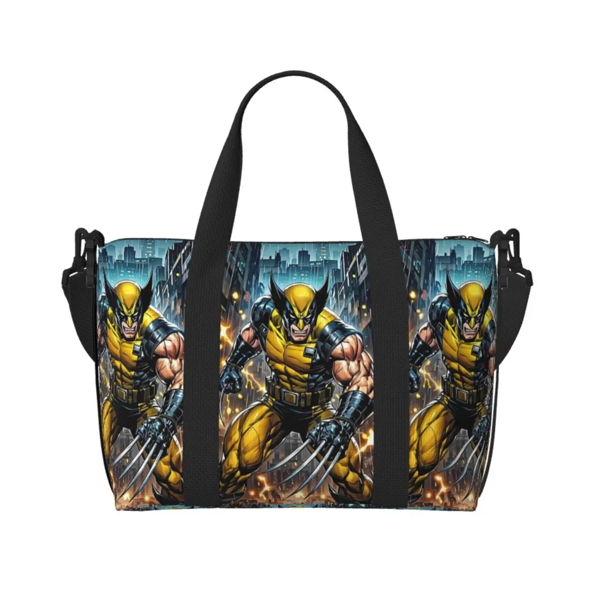 

Custom Wolverine Deadpool Movie Beach Tote Bag Women Classical Film Large Compartment Beach Gym Travel Bags