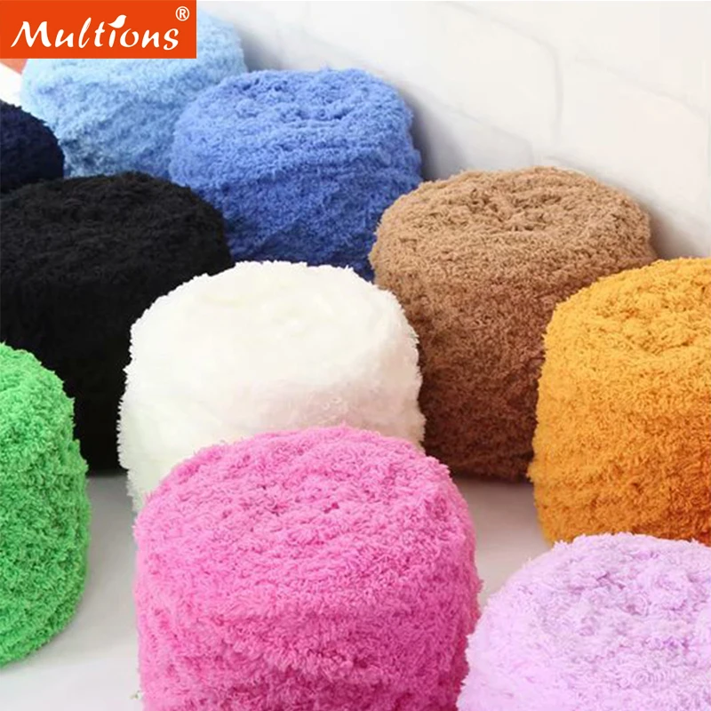 

3 Strand Coral Fleece Plush Yarn Coarse Wool Bulky Soft DIY Scarf Baby Sweater Hat Blanket Scarves Hand-woven 80M