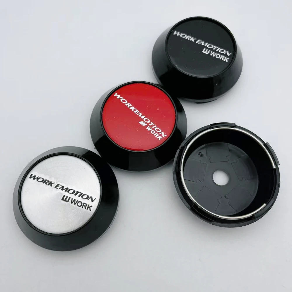 4pcs 60mm 64mm 65mm 68mm 69mm Car Wheel Center Caps With W Work Emotion Logo Badge High Cap Wheel Hubcaps Cover Car Accessories