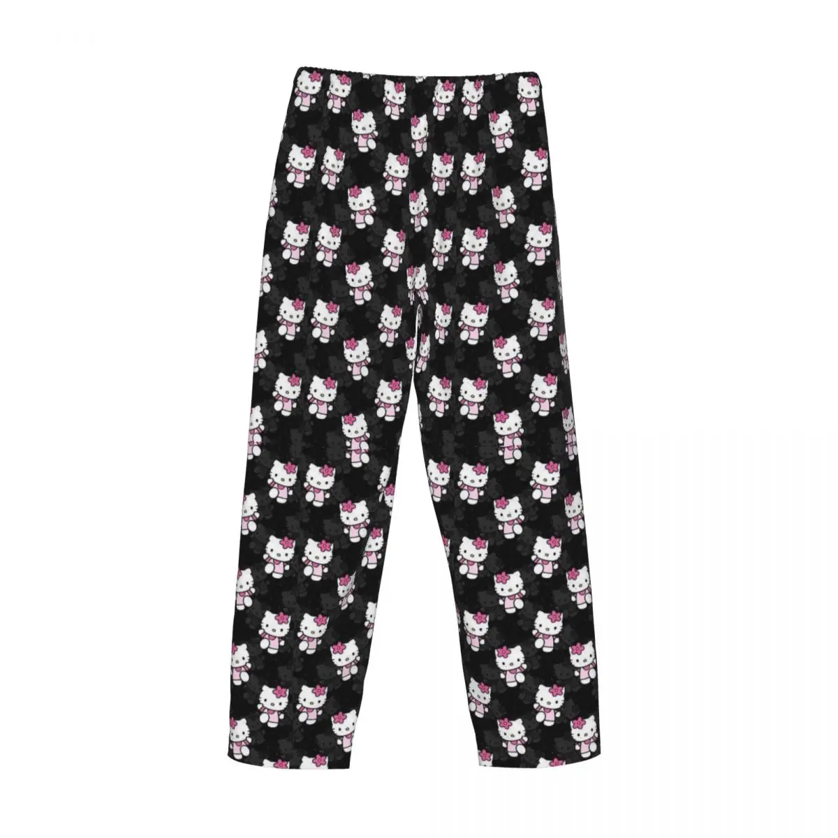 Pantalones de pijama personalizados de Hello Kitty para hombres, ropa de dormir, pantalones para dormir elásticos con bolsillos