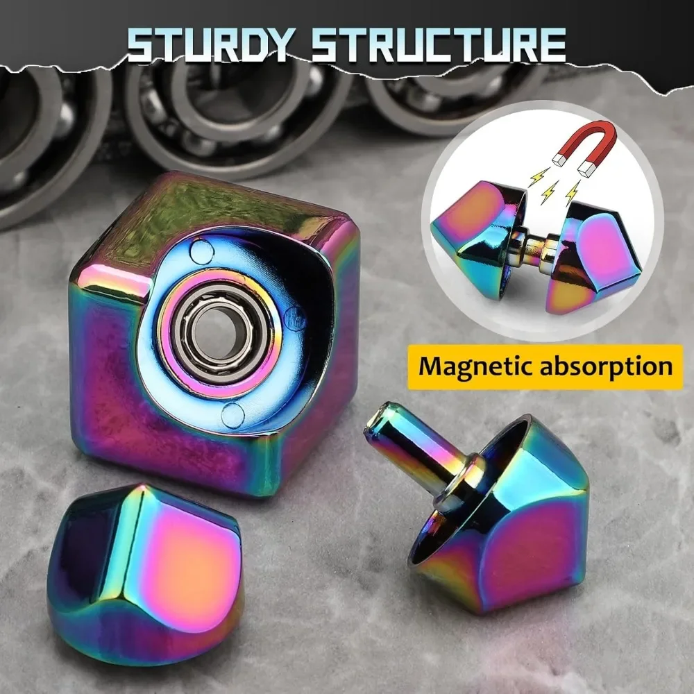 Infinito fidget cubo bloco fidget spinner 2-em-1 metal anodizado mão spinner cubo mágico dedo giroscópio legal edc gadget brinquedo de mesa