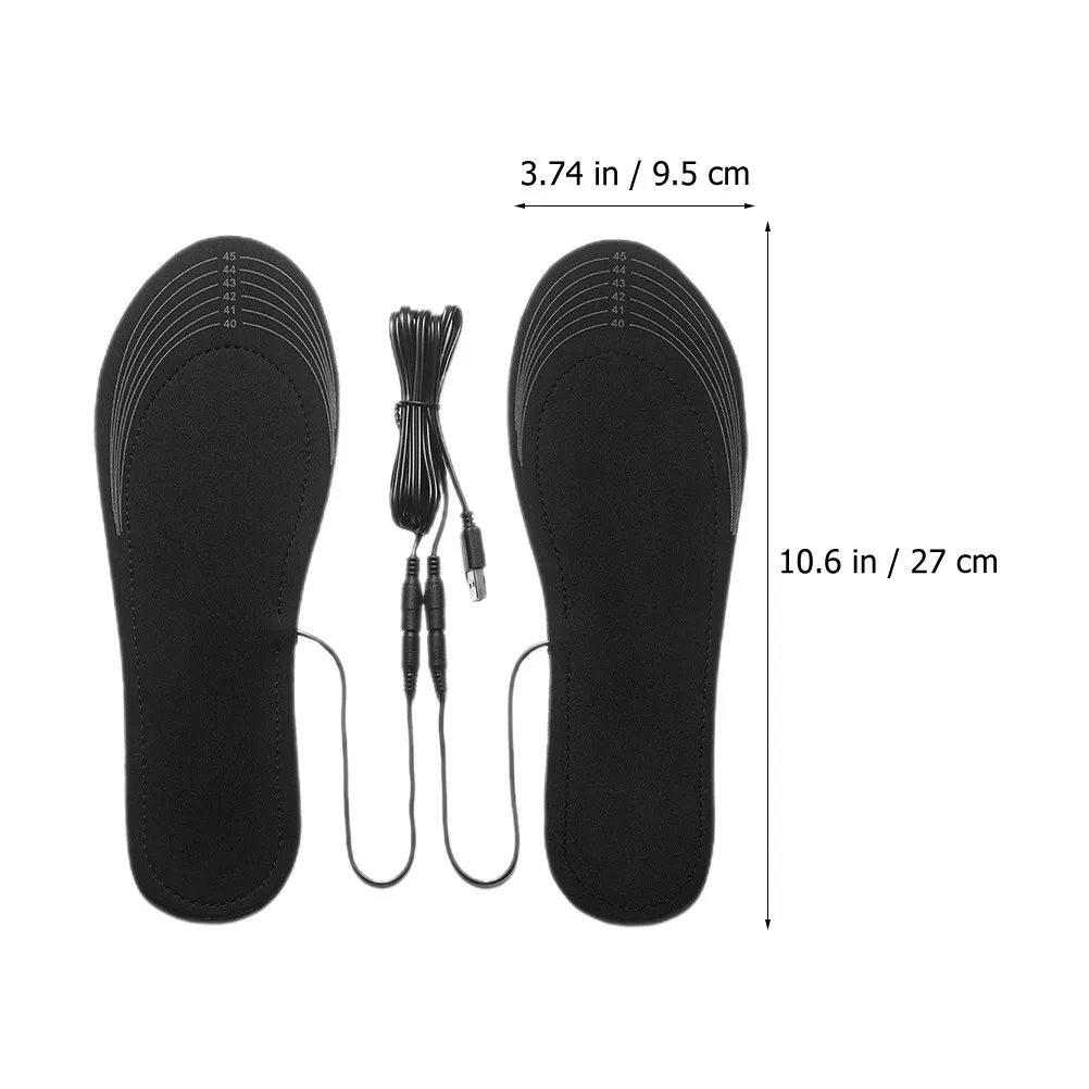 Electric Heated Insoles Foot Warmers for Women Black Shoe Inserts for Winter Boots and Cold Weather