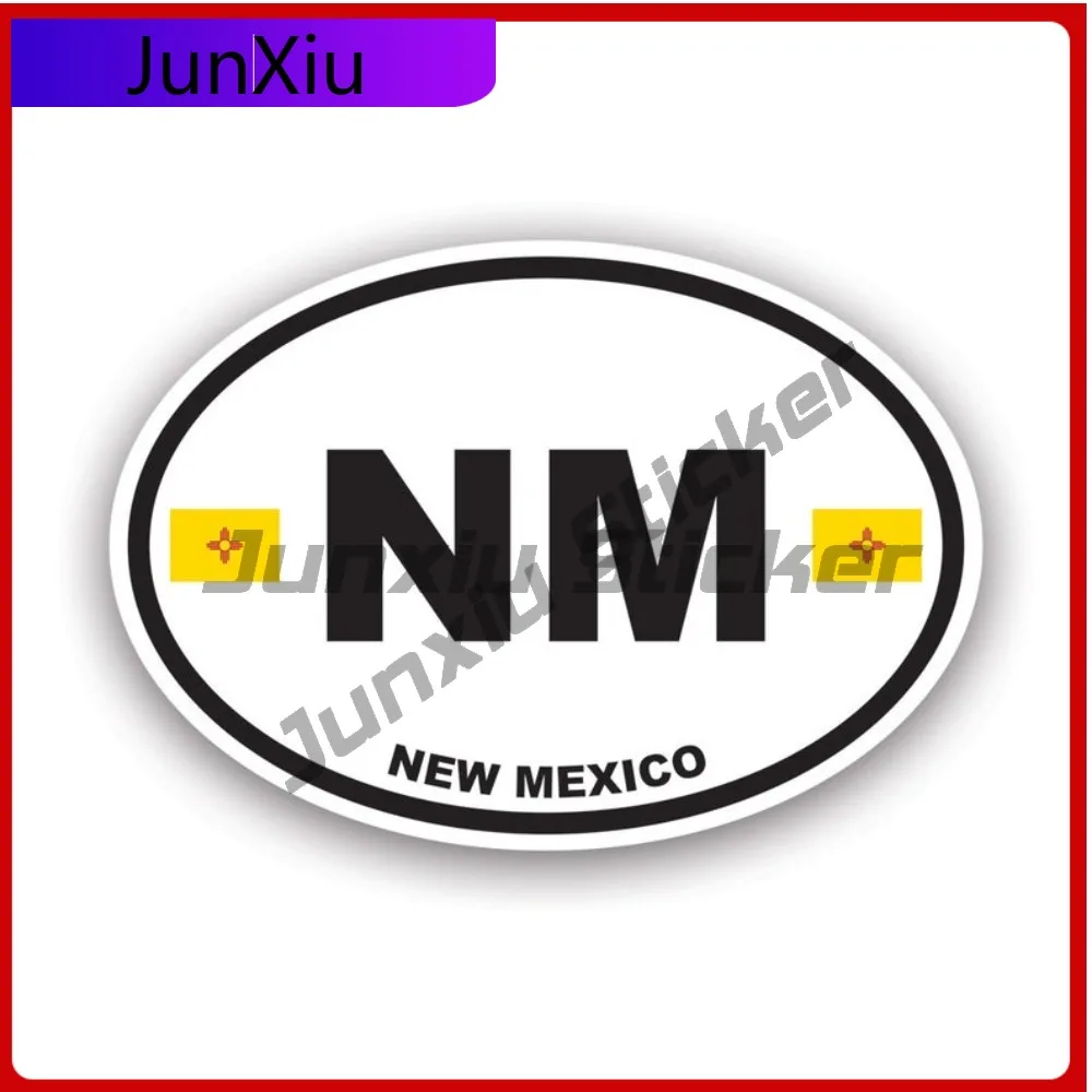 

New Mexico Flag Weather Resistant Waterproof Sport For Car Window Laptop Helmet Easy Apply Removable Decal Cartoon Anime Style