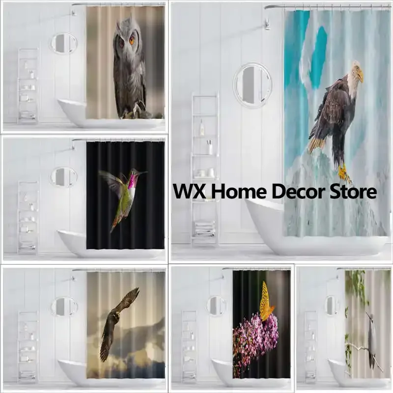 

Beautiful and Durable 3D Printed Bird Theme Shower Curtain, Waterproof Mildew Resistant