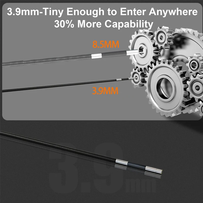 Imagem -05 - Direção Boroscópio de Articulação Tela Ips Microsd para Inspeção de Ventilação Lente de Vias 180 Graus 5in 3.9 mm 8.5 mm 32gb