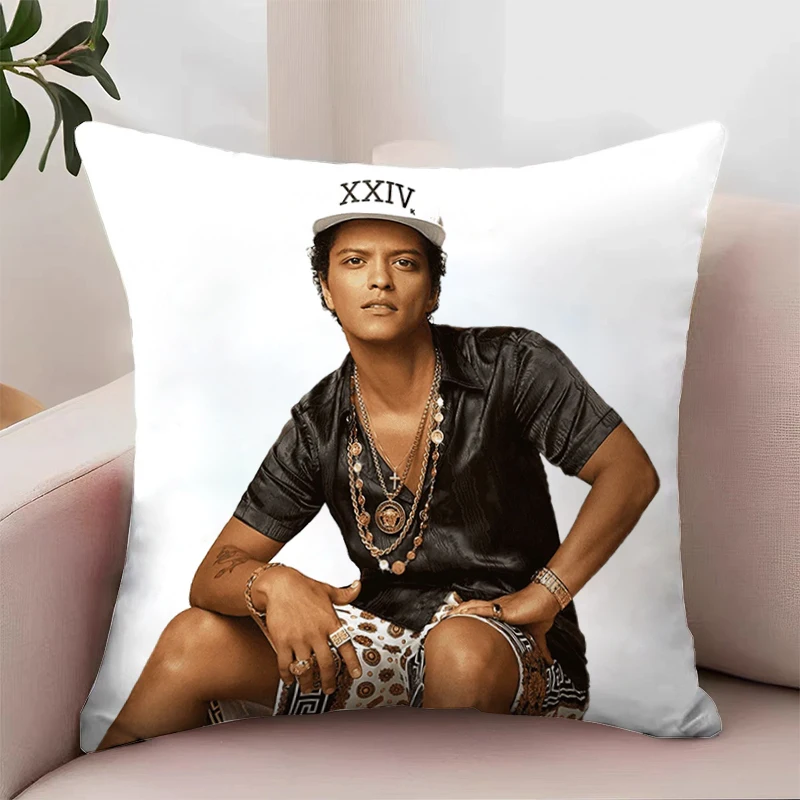 B-Bruno Mars Fan Gifts Cushion Cover 45*45 Decorative Pillowcase 40x40 Covers for Decorative Cushions Home Decor Bed Pillowcases