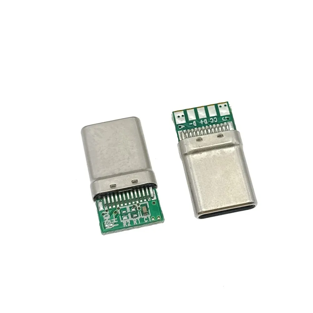 20 SZTUK Złącze USB 3.1 Type-C PD 20W 5-pinowy adapter męski do lutowania przewodów i kabli Wtyczka płytki PCB o wysokim prądzie