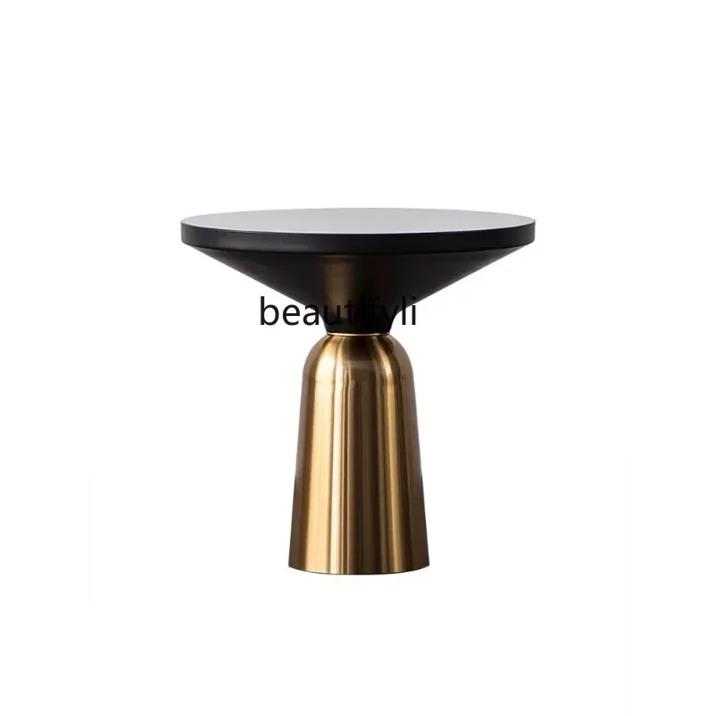 

Nordic Simple Light Luxury Metal Side Table Modern Small Apartment Living Room Bell Coffee Table Designer round Corner Table