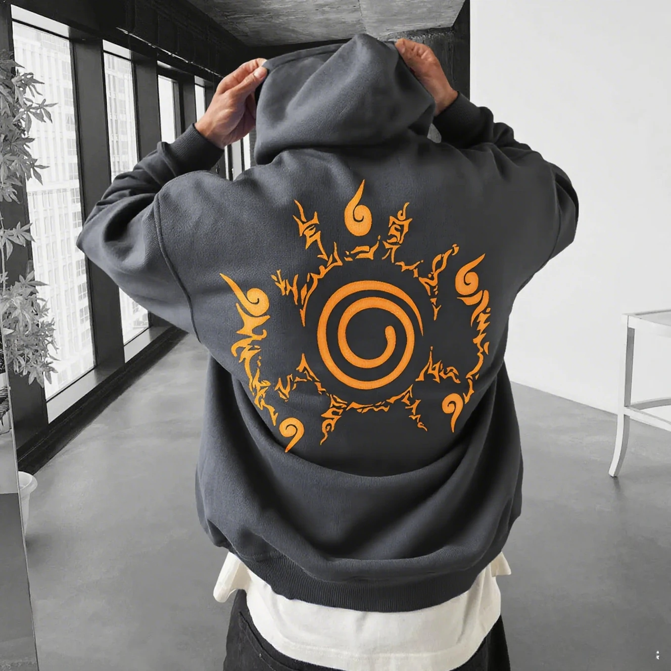 Sudadera con capucha Unisex de gran tamaño de Naruto Anime para hombre y mujer, jersey con capucha, ropa de calle gráfica, Tops informales para Cosplay para primavera y otoño