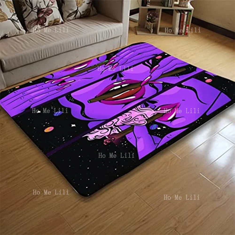 Interior Modern Area Rug For Living Room Bedroom Psychedelic Smoke Cool Girl