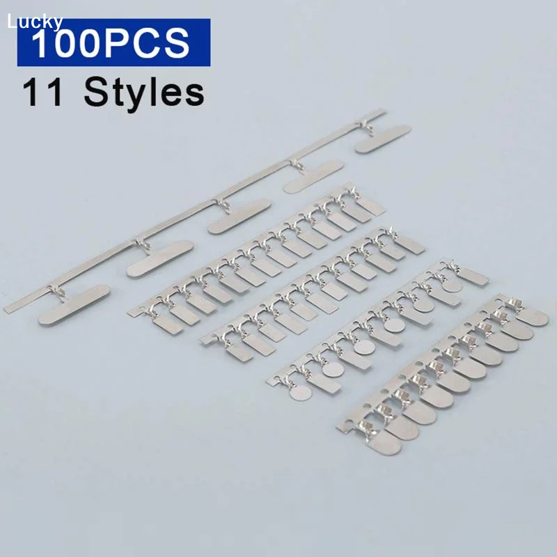 100Pcs Crimping Terminals Contacts Pins Tape Connector Round Square Nickel Sheet For 18650 Lithium Battery Li-ion Cell