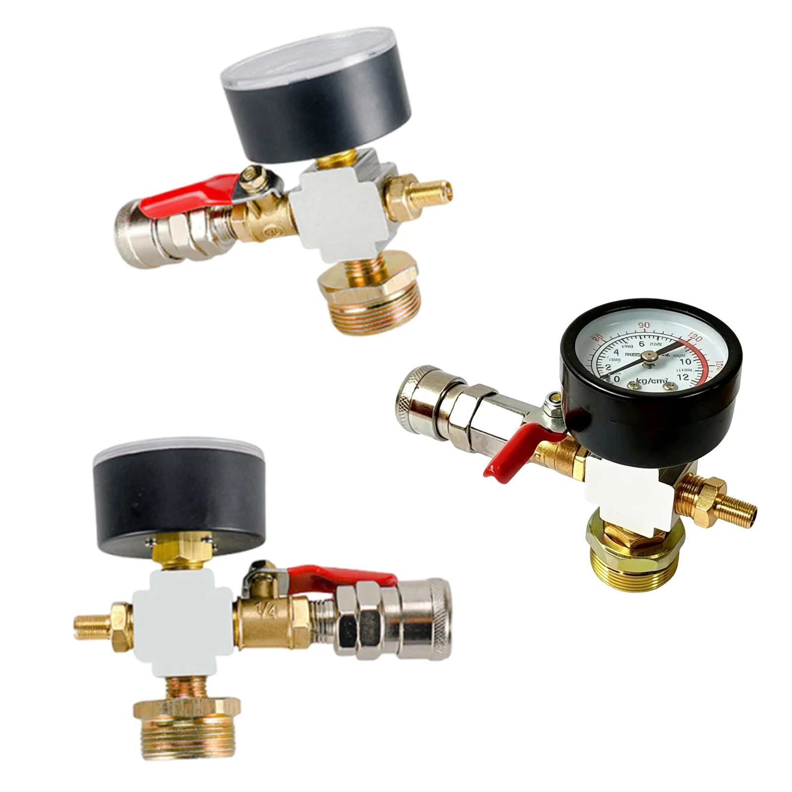 Small Air Tank Pressures Adapter with Gauge Gas Storage Tank Pressures Adapter Fire Extinguisher Conversion Air Cylinder