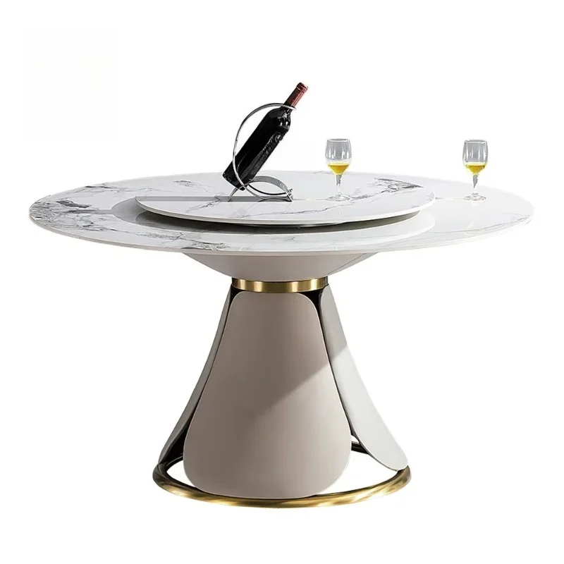 Modern minimalist design restaurant dining table 4-6-8 -10 seats round marble foldable kitchen furniture hotel