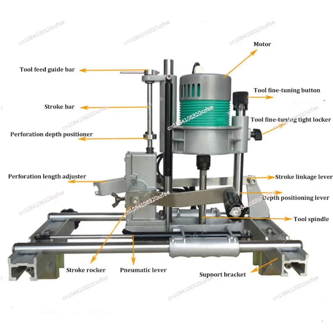 Woodworking tenon machine 220V and keyhole milling cutter accessories 1100W QD18 portable wooden door lock hole slotting machine