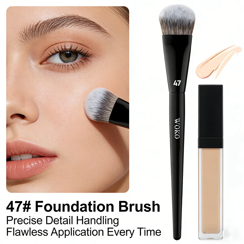 PRO 47 Foundation Brush Broom Foundation Shadow Brush Liquid Cream Blending Blush Angled Professional Makeup Brush Cosmetic Tool
