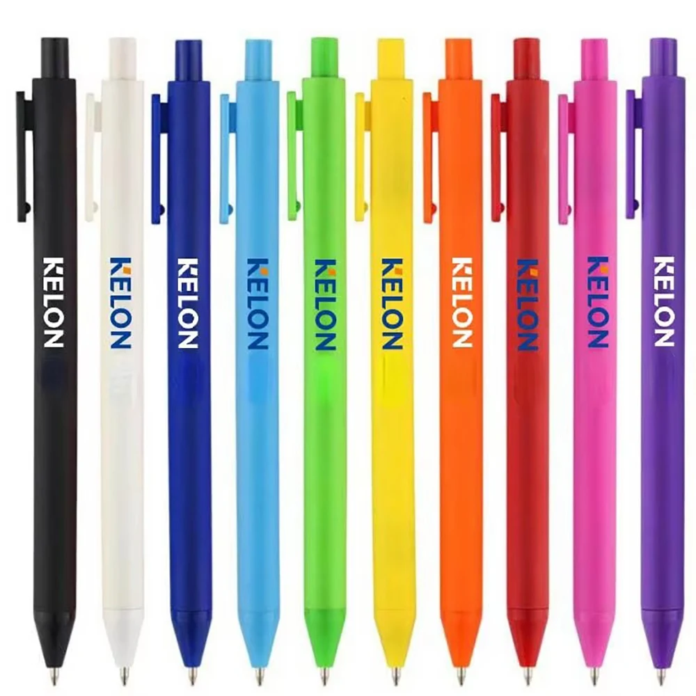 100pcs Print Logo Morandi Color Ballpoint Pen Press Student Pen Advertising Gift Signing Pen Gel Pen for Writing Cute Stationery