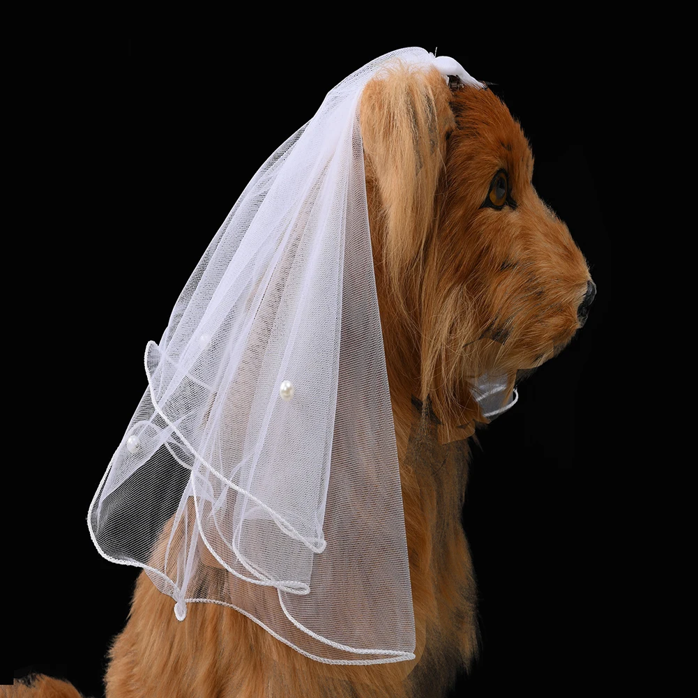 

Pet Wedding Veil With Clip Handmade Bow Veil For Valentine Day Wedding Party Decoration