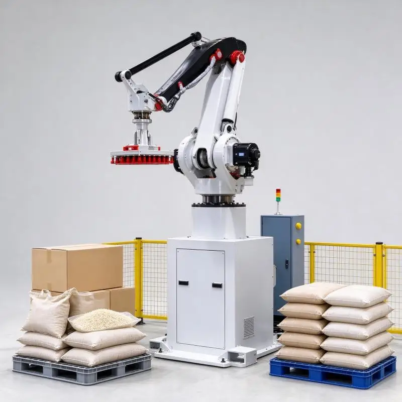 Industrial Electric Automatic Payload Column Palletizing System Robot for Food Beverage Carton Bags and Wood Packaging