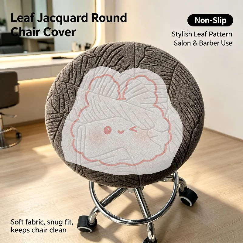 1Pcs Soft Jacquard Round Bar Stool Seat Cover Elastic Stretch Durable Chair Protector Slipcover for Home Bar Cafe Dining