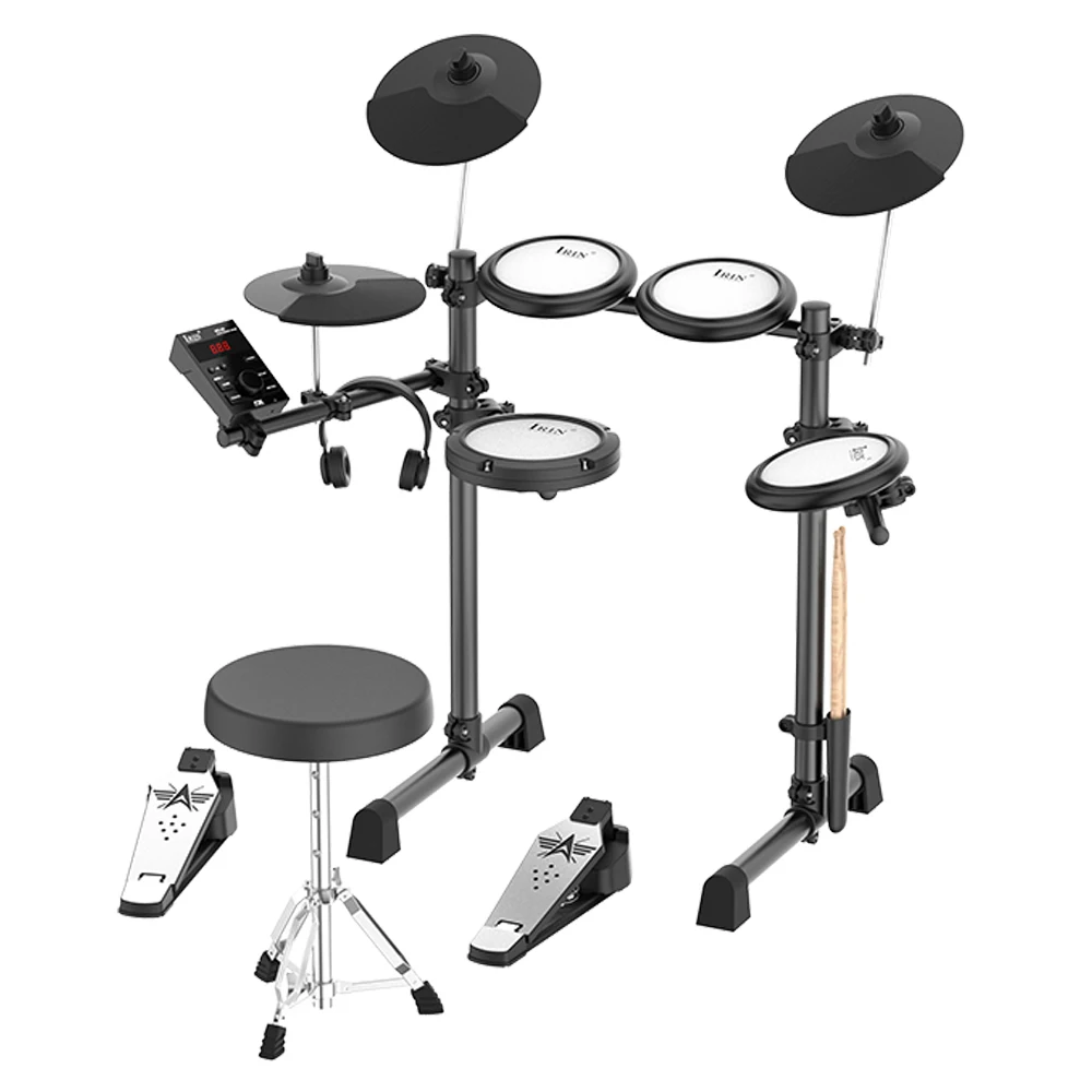 Electric Drum Set with Stand 5 Drums 3 Cymbals USB Multiple Audio Sources Electronic Percussion Instrument For Musicians Perform