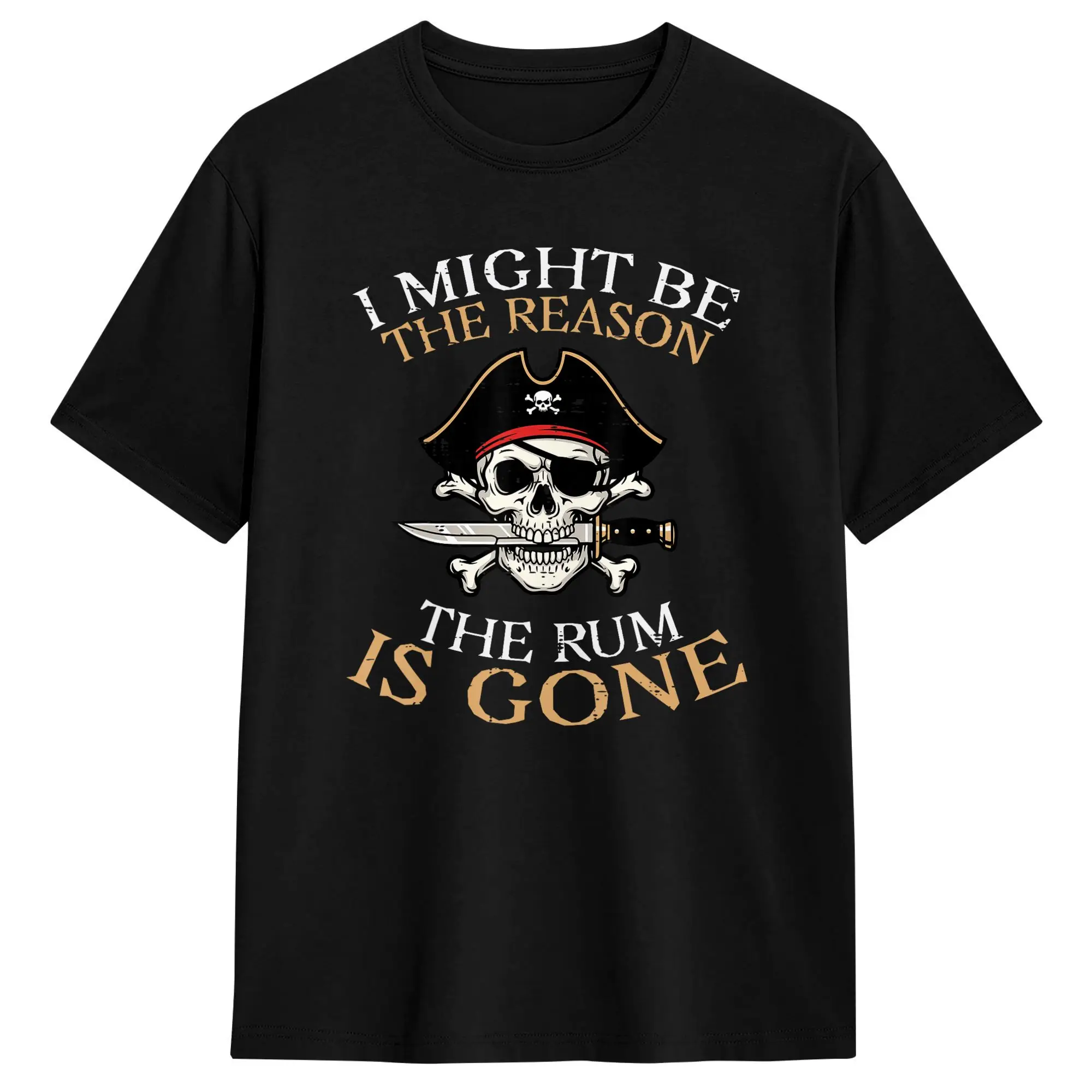 Pirate I Might Be Reason Rum Gone Funny Humor T Shirt  Hip Hop T-Shirts Short Sleeve Y2K Funny Tops Beach 100 Cotton Top Tees