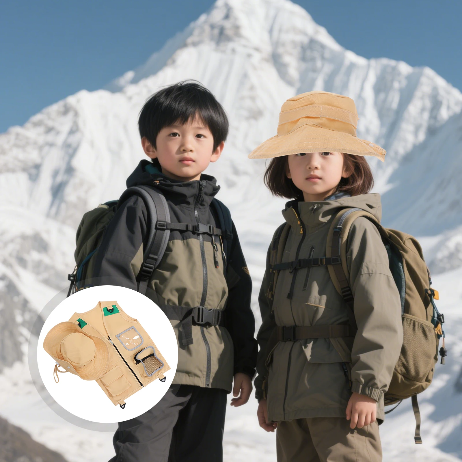 

Explorer Vest Hat Set Camping Toys for Kids Costume Kit Outfit and Costumes