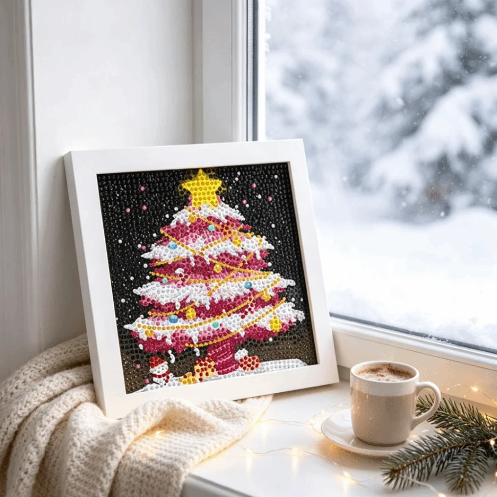 Easy DIY Christmas Diamond Painting Kit Decorative Desk Stand Fun Educational Diamond Painting Kit Handmade Gift