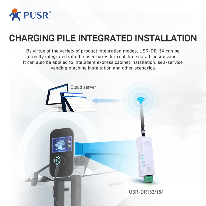 

USR-DR154 Промышленный модем 4G Lte Cat 1 на DIN-рейке Модем последовательного порта Rs485