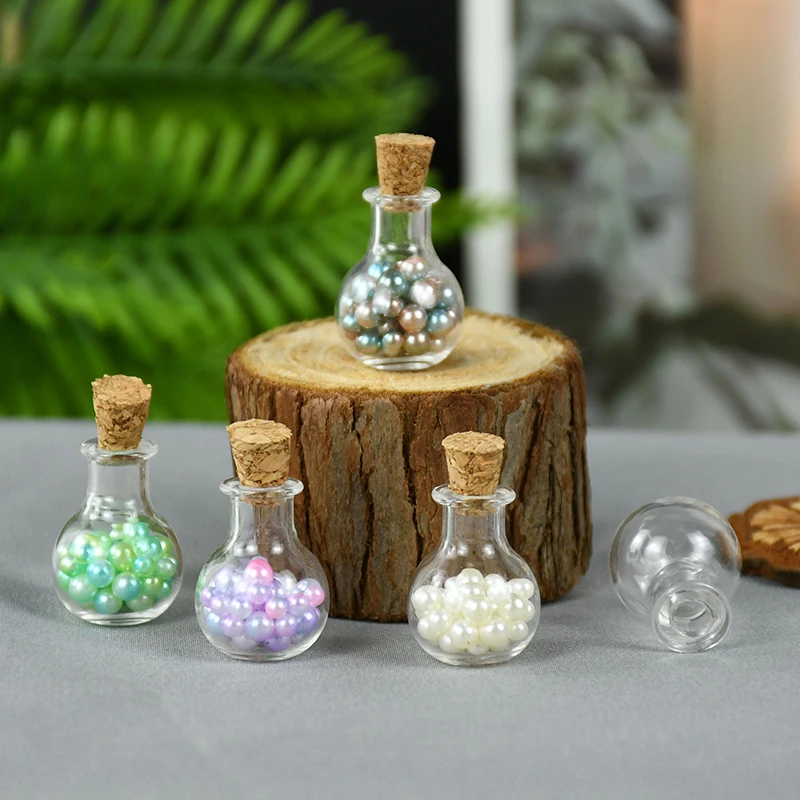 10pcs Cute Glass Bottles With Cork Stopper Mini Clear Wishing Bottles Message Favor Containers For Wedding Birthday Party Decor